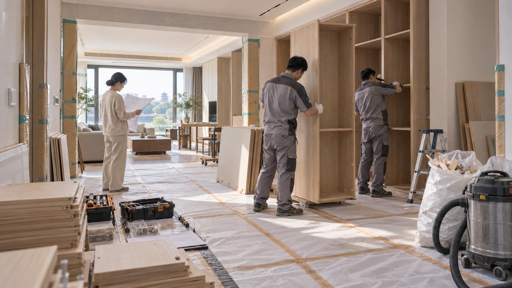 苏州定制家具安装当天怎样保护现场,概念示意图